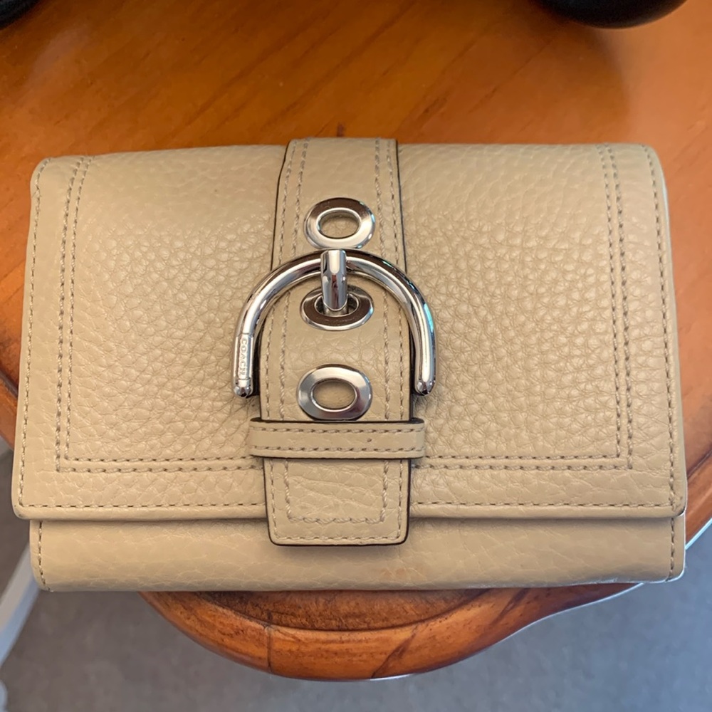 Coach Soho Cream Pebble Leather Wallet